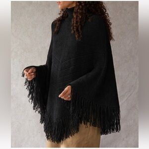 BANANA REPUBLIC | Knit Poncho Sweater (black)